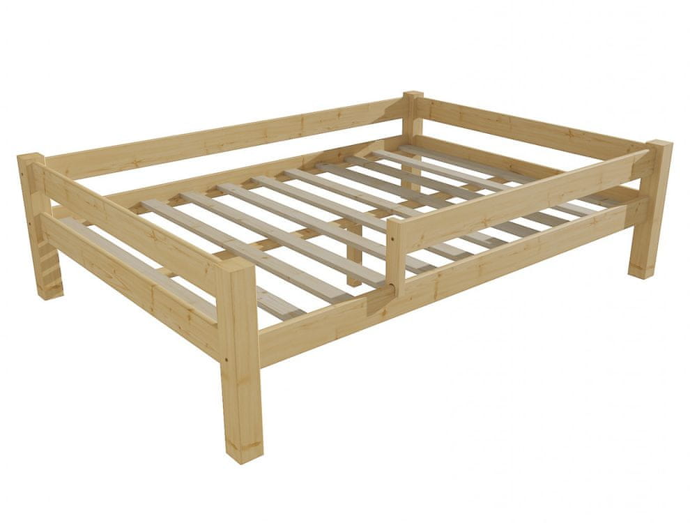 eoshop Detská posteľ 8X8 01D so zábranou (Rozmer: 120 x 200 cm, Farba dreva: bezfarebný lak)